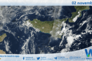 Meteo Sicilia: immagine satellitare Nasa di domenica 02 novembre 2025