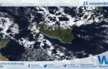 Meteo Sicilia: immagine satellitare Nasa di domenica 23 novembre 2025