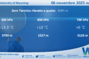 Meteo Sicilia: Radiosondaggio Trapani Birgi di giovedì 06 novembre 2025 ore 00:00