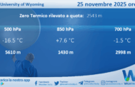 Meteo Sicilia: Radiosondaggio Trapani Birgi di martedì 25 novembre 2025 ore 12:00