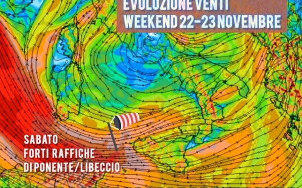 Focus vento/mare: sabato freddi venti occidentali anche forti e mareggiate sulle coste esposte, domenica col Maestrale