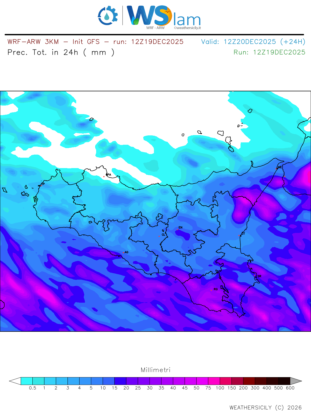 Sicilia: ancora instabilità sparsa nelle prossime ore.