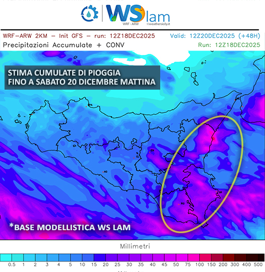 Meteo Sicilia: nuovo peggioramento tra venerdì e sabato, attese piogge diffuse sui settori ionici