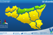 Meteo Sicilia: bollettino di allerta meteo per domani, martedì 16 dicembre 2025