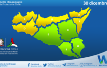 Meteo Sicilia: bollettino di allerta meteo per domani, martedì 30 dicembre 2025