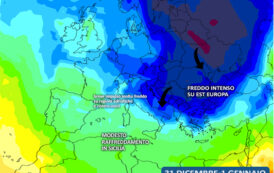 Sicilia: fine anno con modesto calo termico e qualche pioggia. Sull'Europa orientale in arrivo freddo intenso