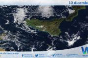 Meteo Sicilia: immagine satellitare Nasa di mercoledì 10 dicembre 2025