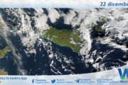 Meteo Sicilia: immagine satellitare Nasa di lunedì 22 dicembre 2025