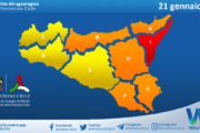Meteo Sicilia: bollettino di allerta meteo per domani, mercoledì 21 gennaio 2026