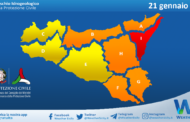 Meteo Sicilia: bollettino di allerta meteo per domani, mercoledì 21 gennaio 2026