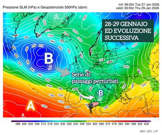 Sicilia: serie di perturbazioni atlantiche, fino al weekend attesi passaggi piovosi e venti anche forti