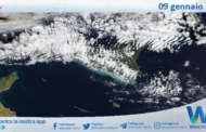 Meteo Sicilia: immagine satellitare Nasa di venerdì 09 gennaio 2026