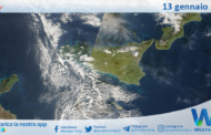 Meteo Sicilia: immagine satellitare Nasa di martedì 13 gennaio 2026