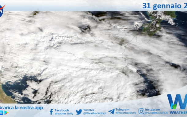 Meteo Sicilia: immagine satellitare Nasa di sabato 31 gennaio 2026