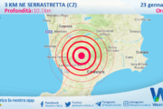 Scossa di terremoto magnitudo 3.8 nei pressi di Serrastretta (CZ)