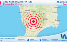 Scossa di terremoto magnitudo 3.8 nei pressi di Serrastretta (CZ)
