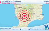 Scossa di terremoto magnitudo 2.9 nei pressi di Serrastretta (CZ)
