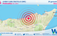Scossa di terremoto magnitudo 2.6 nei pressi di San Fratello (ME)
