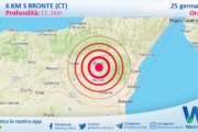 Scossa di terremoto magnitudo 2.5 nei pressi di Bronte (CT)