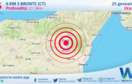 Scossa di terremoto magnitudo 2.5 nei pressi di Bronte (CT)
