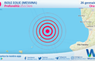 Scossa di terremoto magnitudo 2.9 nei pressi di Isole Eolie (Messina)
