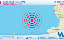 Scossa di terremoto magnitudo 2.9 nei pressi di Isole Eolie (Messina)