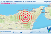 Scossa di terremoto magnitudo 2.8 nei pressi di Santa Domenica Vittoria (ME)