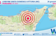 Scossa di terremoto magnitudo 2.8 nei pressi di Santa Domenica Vittoria (ME)