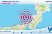 Scossa di terremoto magnitudo 3.1 nel Tirreno Meridionale (MARE)