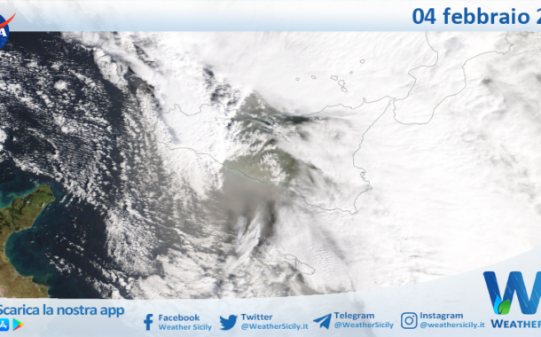 Meteo Sicilia: immagine satellitare Nasa di mercoledì 04 febbraio 2026