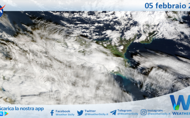 Meteo Sicilia: immagine satellitare Nasa di giovedì 05 febbraio 2026