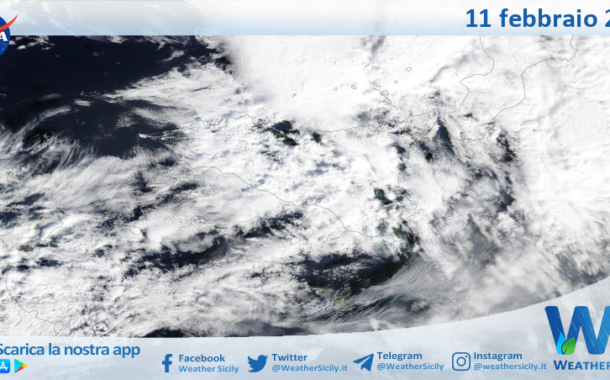 Meteo Sicilia: immagine satellitare Nasa di mercoledì 11 febbraio 2026