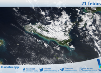 Meteo Sicilia: immagine satellitare Nasa di sabato 21 febbraio 2026