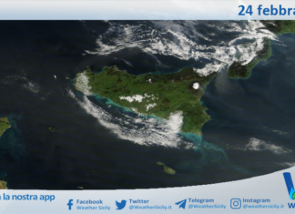 Meteo Sicilia: immagine satellitare Nasa di martedì 24 febbraio 2026