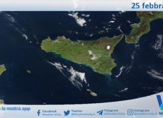 Meteo Sicilia: immagine satellitare Nasa di mercoledì 25 febbraio 2026