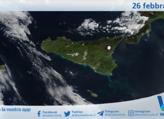 Meteo Sicilia: immagine satellitare Nasa di giovedì 26 febbraio 2026