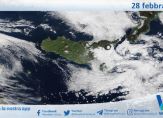 Meteo Sicilia: immagine satellitare Nasa di sabato 28 febbraio 2026