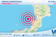 Scossa di terremoto magnitudo 2.6 nel Tirreno Meridionale (MARE)