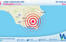 Scossa di terremoto magnitudo 2.5 nei pressi di Rosolini (SR)