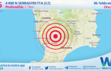 Scossa di terremoto magnitudo 3.6 nei pressi di Serrastretta (CZ)