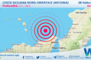 Scossa di terremoto magnitudo 2.7 nei pressi di Costa Siciliana nord-orientale (Messina)