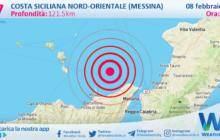 Scossa di terremoto magnitudo 2.7 nei pressi di Costa Siciliana nord-orientale (Messina)