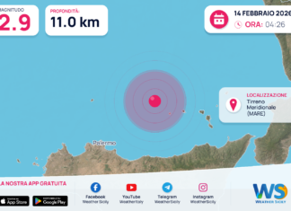 Scossa di terremoto magnitudo 2.9 nel Tirreno Meridionale (MARE)