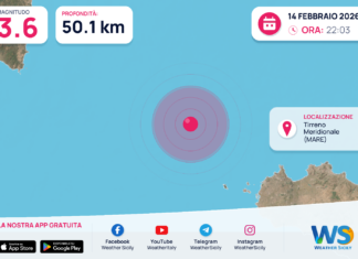 Scossa di terremoto magnitudo 3.6 nel Tirreno Meridionale (MARE)