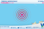 Scossa di terremoto magnitudo 3.6 nel Tirreno Meridionale (MARE)