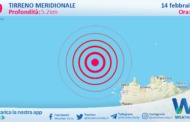 Scossa di terremoto magnitudo 3.9 nel Tirreno Meridionale (MARE)