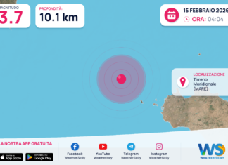 Scossa di terremoto magnitudo 3.7 nel Tirreno Meridionale (MARE)