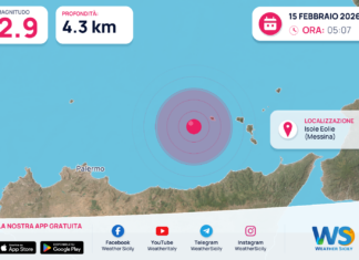 Scossa di terremoto magnitudo 2.9 nei pressi di Isole Eolie (Messina)