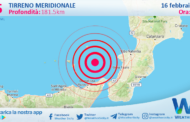 Scossa di terremoto magnitudo 2.5 nel Tirreno Meridionale (MARE)