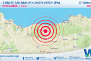 Scossa di terremoto magnitudo 3.2 nei pressi di San Mauro Castelverde (PA)